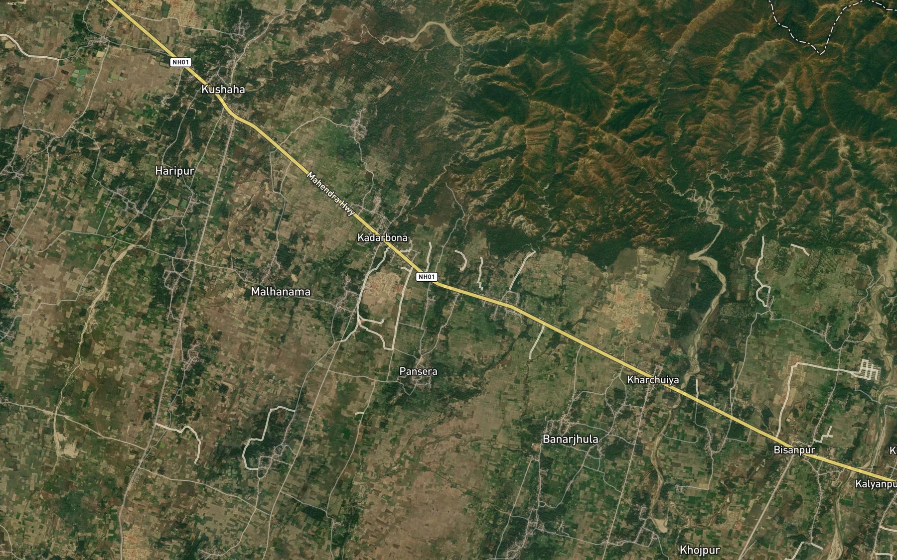 Satellite map of the Pathraha Khola