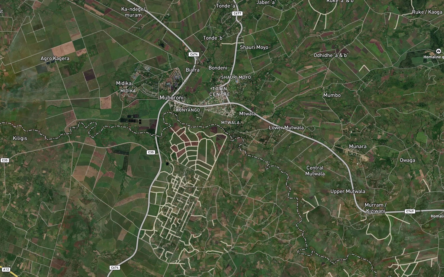 Satellite map of the Stony