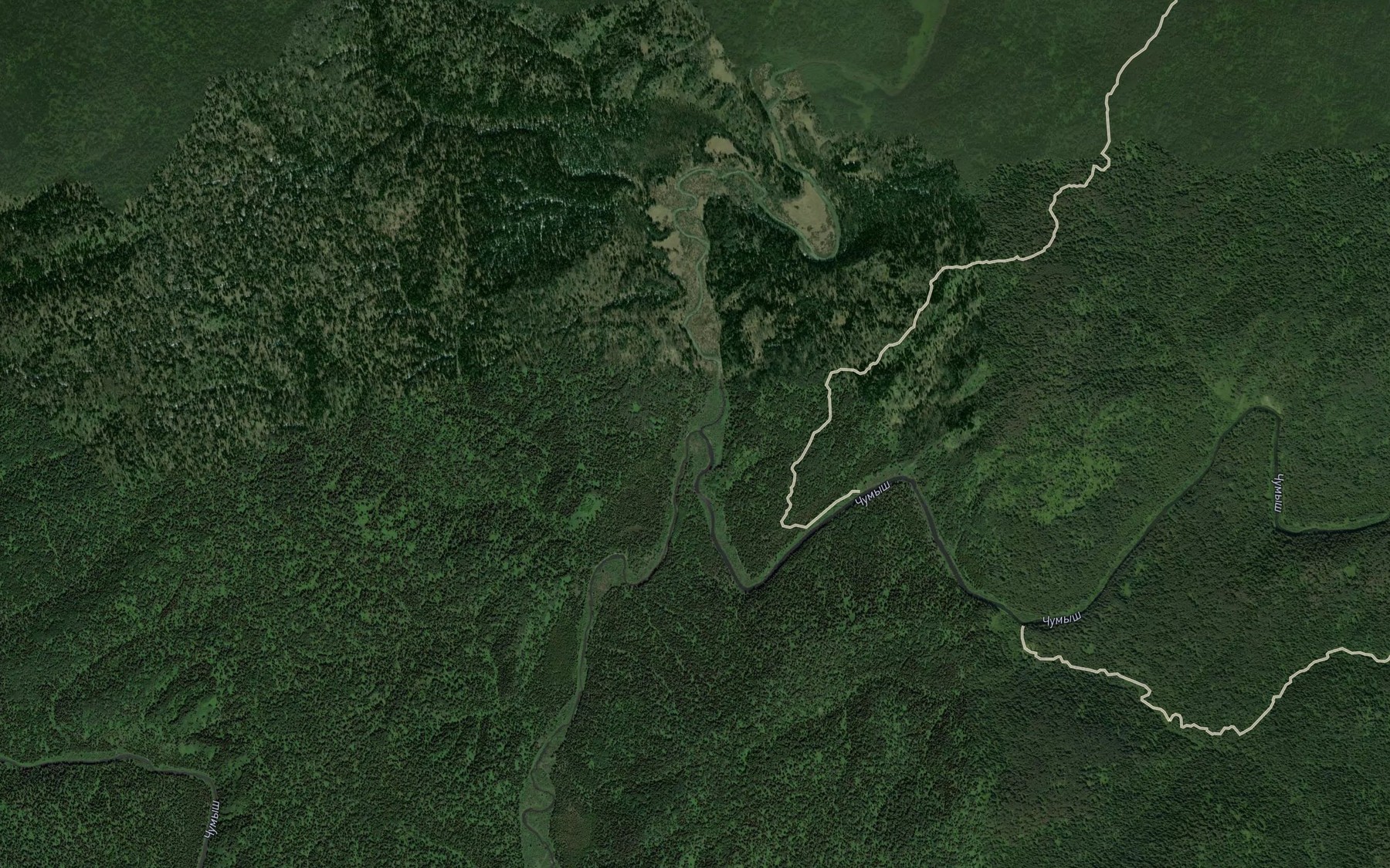 Satellite map of the Tom'-Chumysh