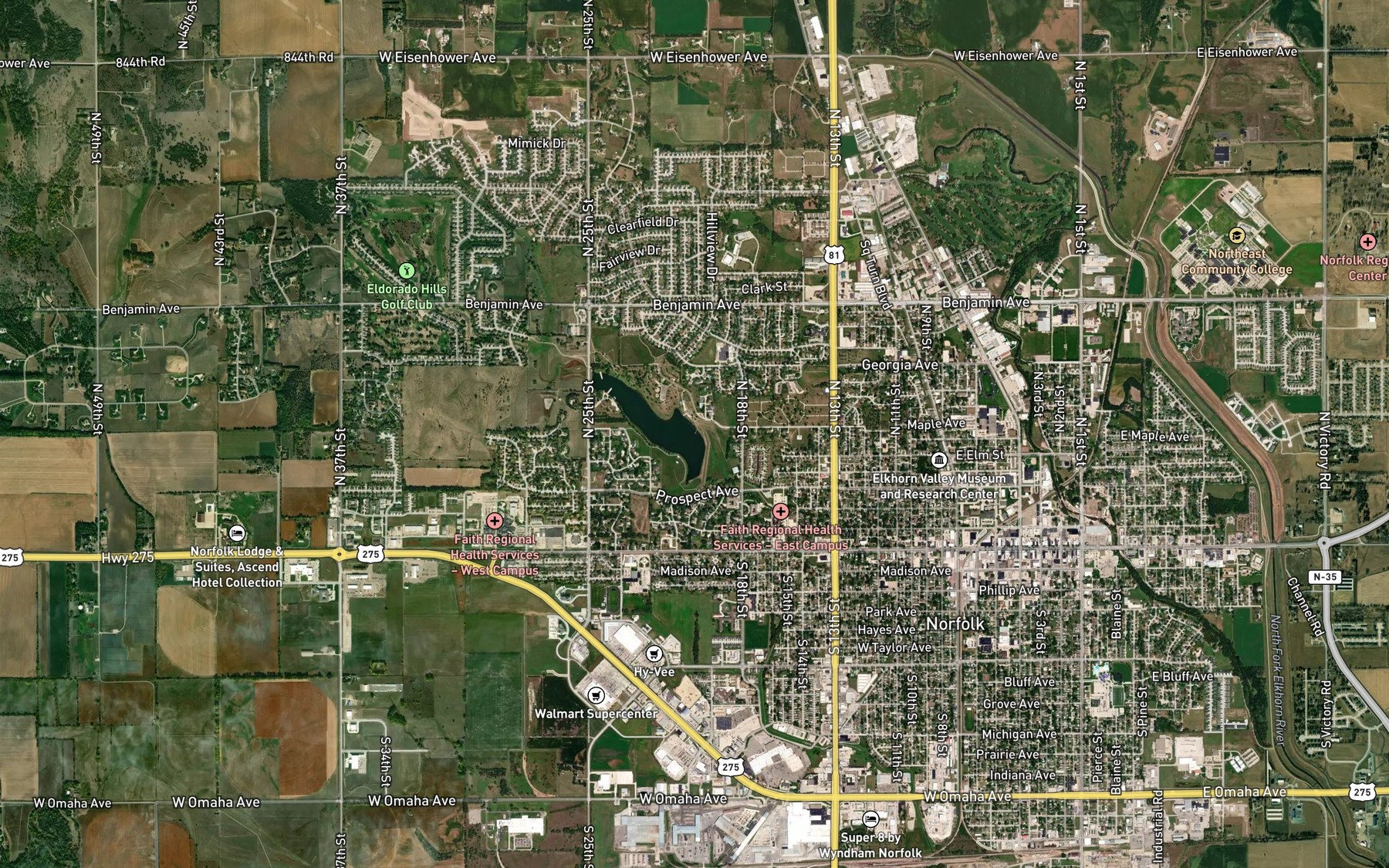Satellite map of the Fishing Pier
