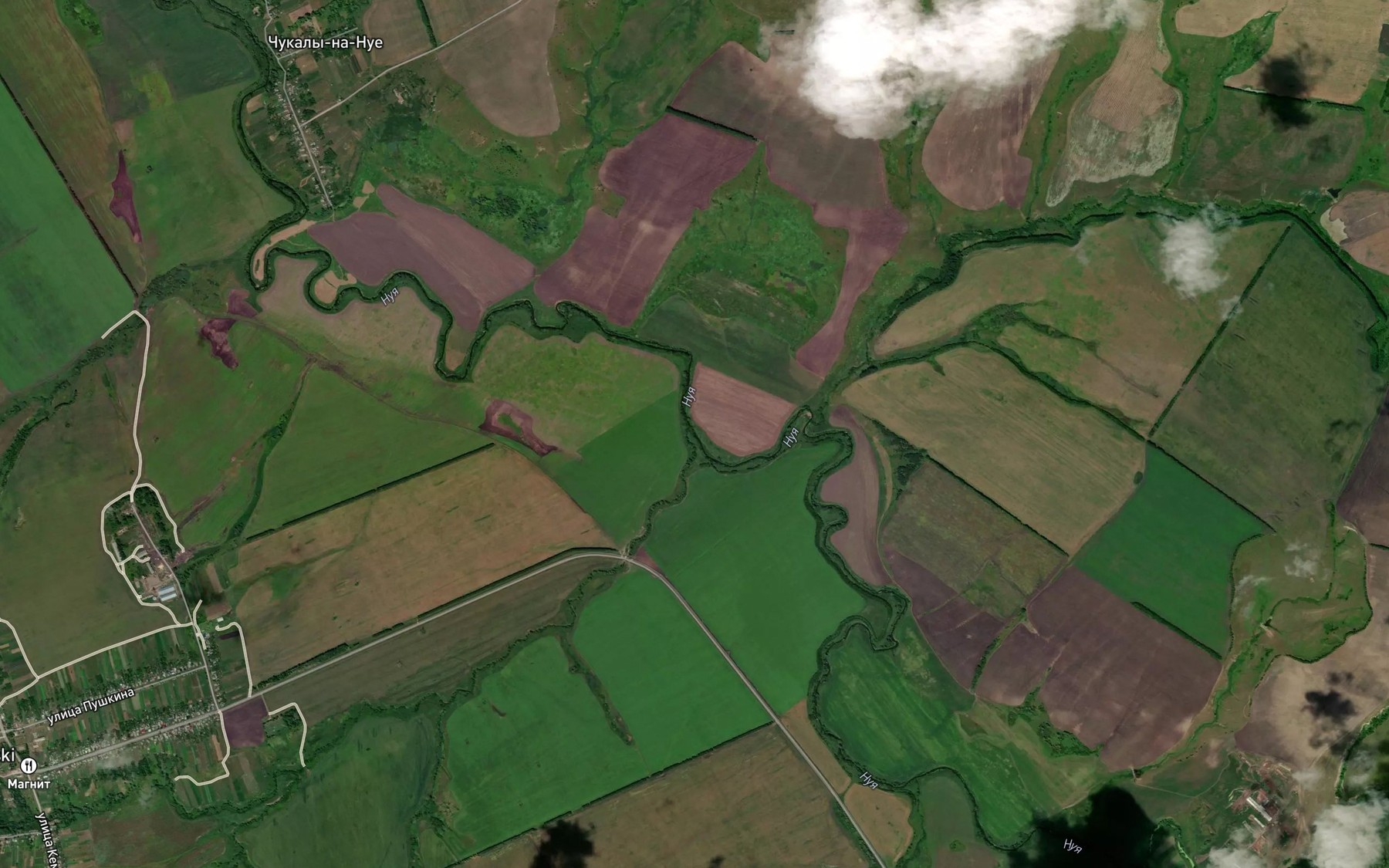 Satellite map of the Nushleyka