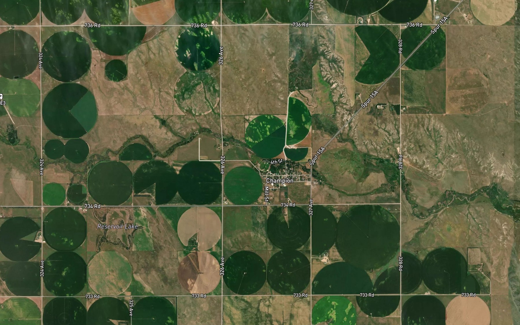 Satellite map of the Mill Pond