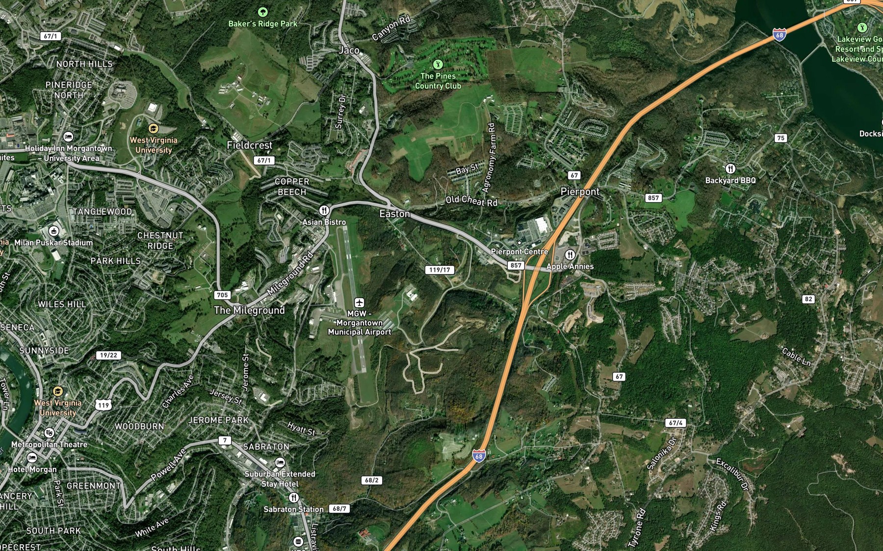 Satellite map of the Municipal Airport Farm Spring