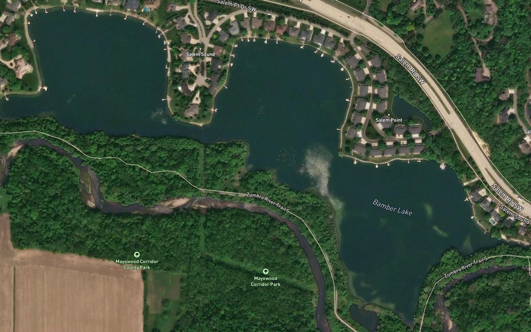 Satellite map of the Bamber Lake