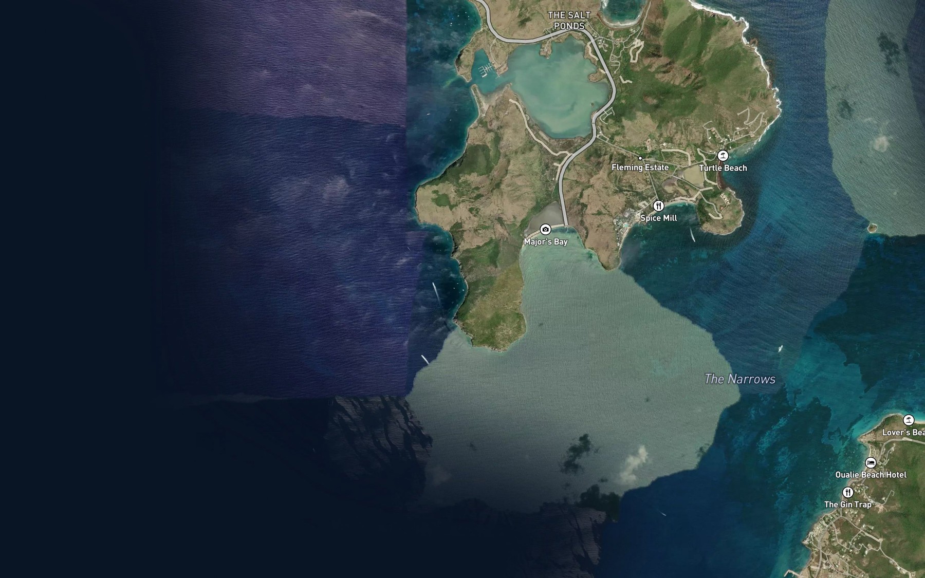 Satellite map of the Buggs Hole