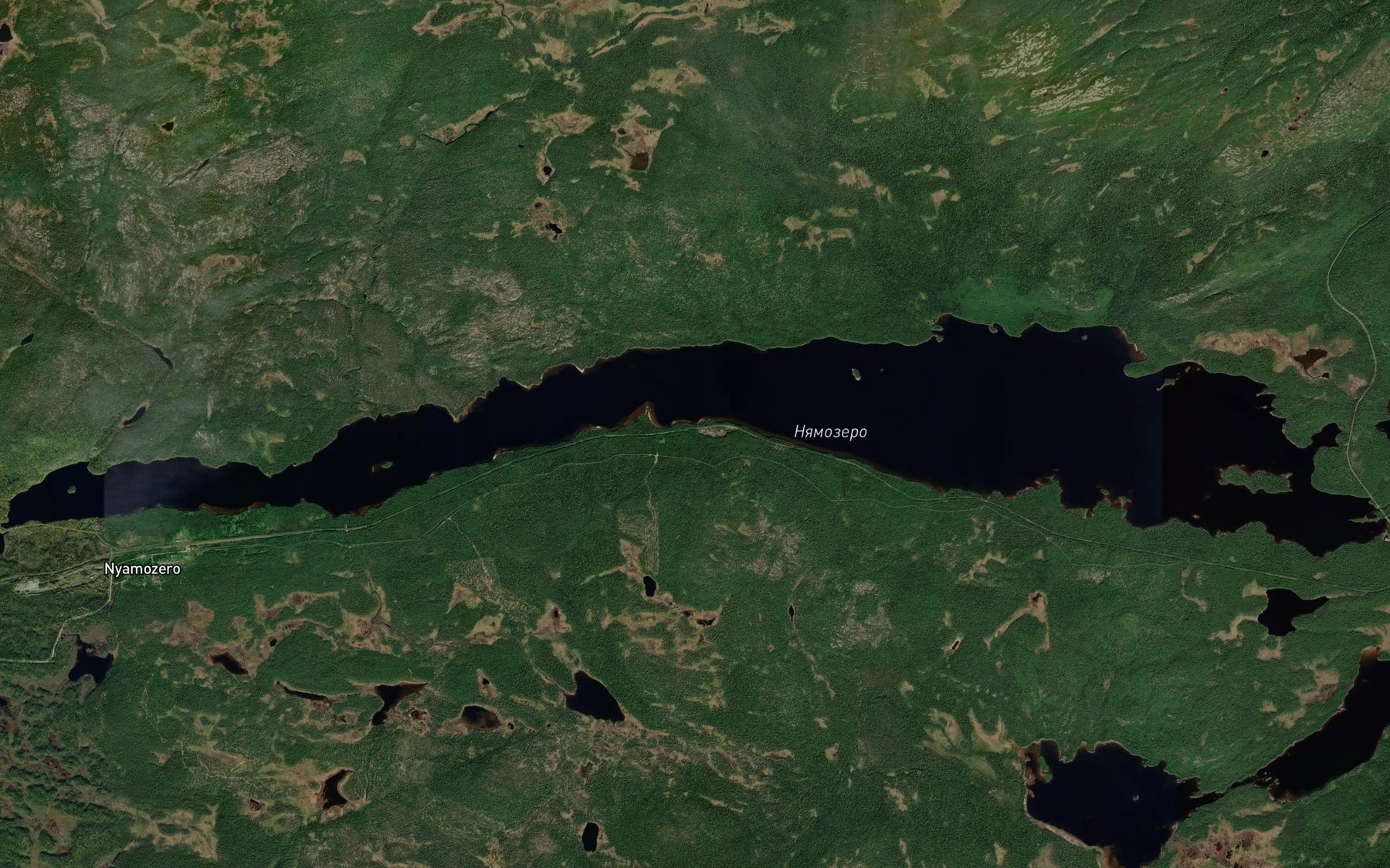 Satellite map of the Ozero Nyamozero
