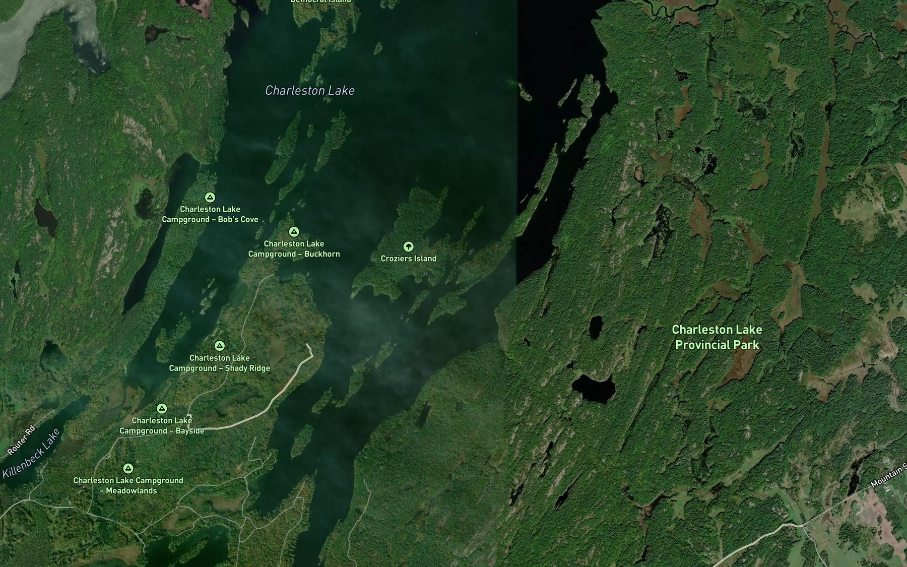Satellite map of the Sapbush Bay
