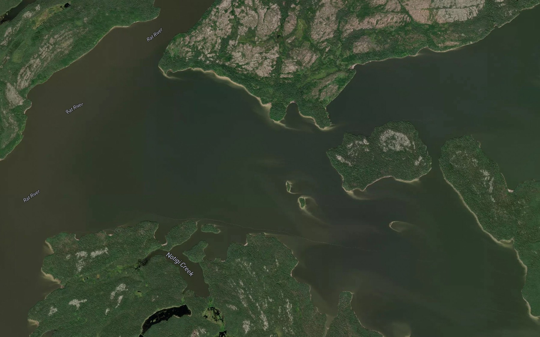 Satellite map of the Notigi Lake
