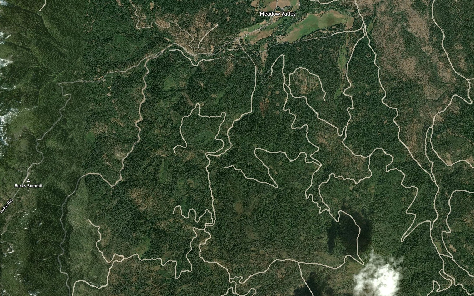 Satellite map of the East Branch Schneider Creek