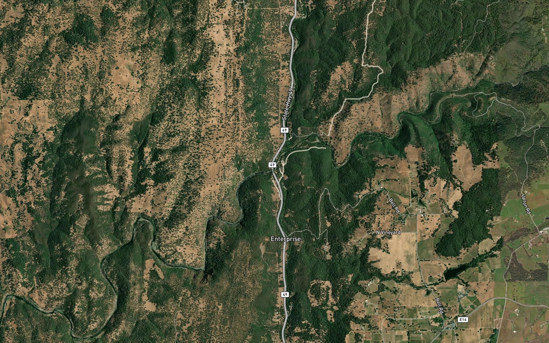 Satellite map of the Big Indian Creek