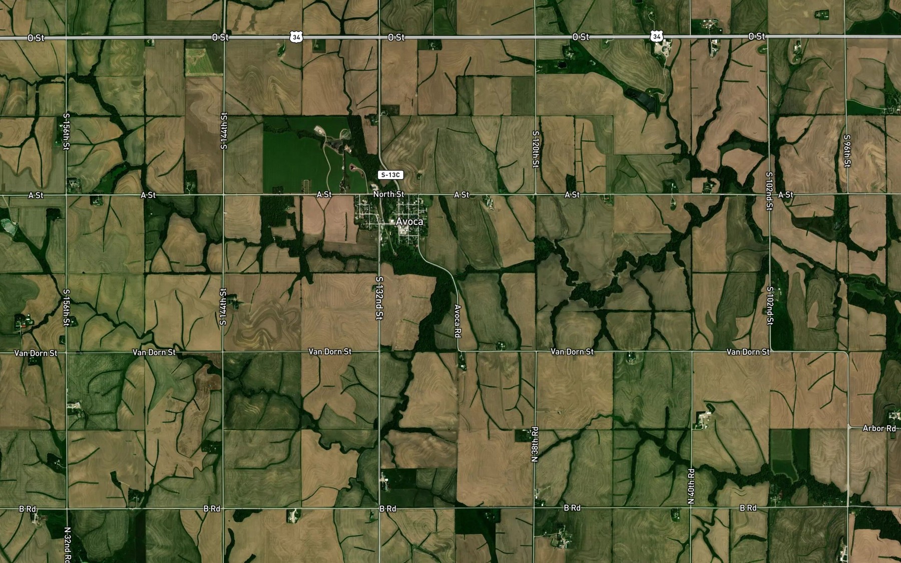 Satellite map of the Wilson Creek
