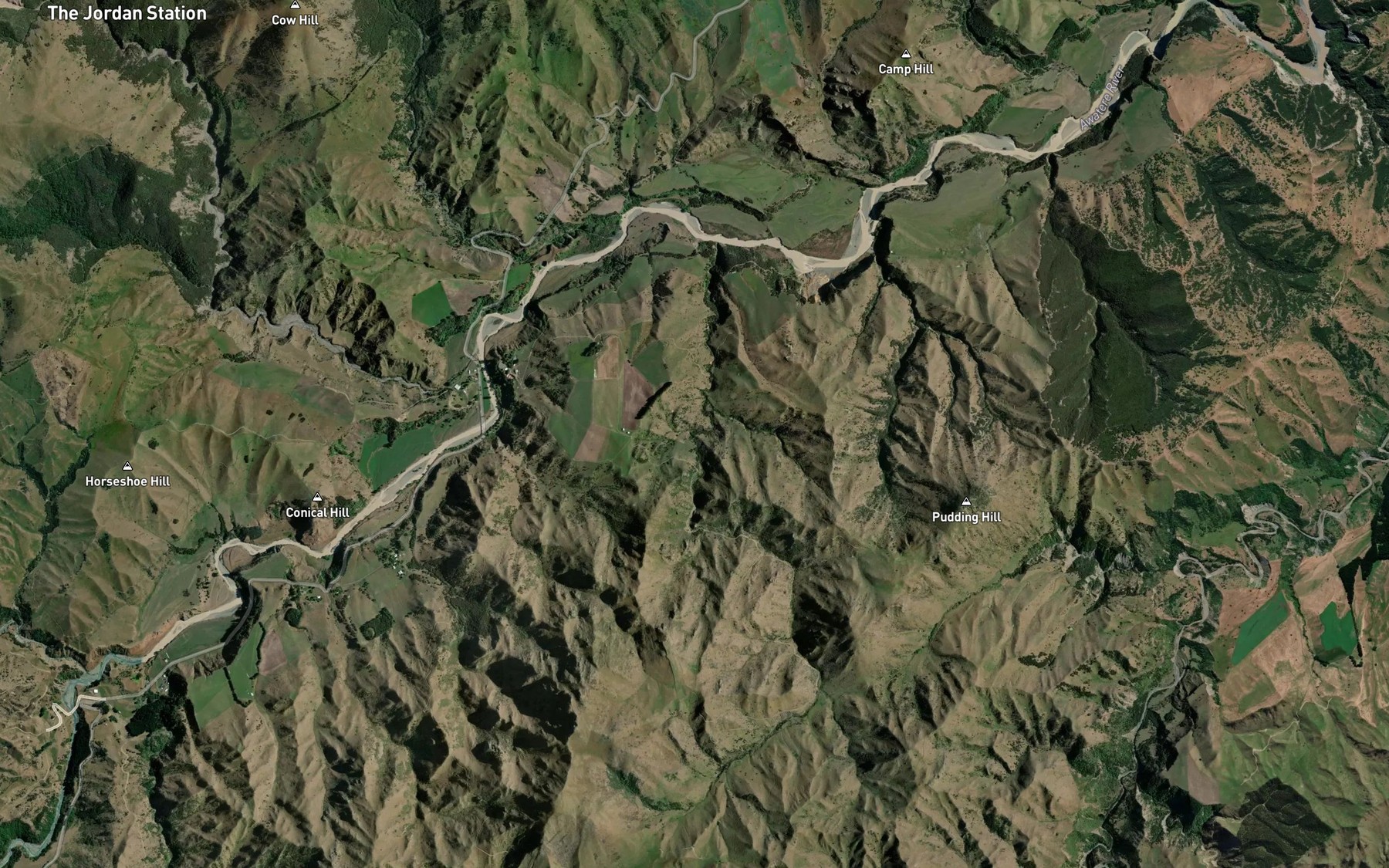 Satellite map of the Thistle Creek