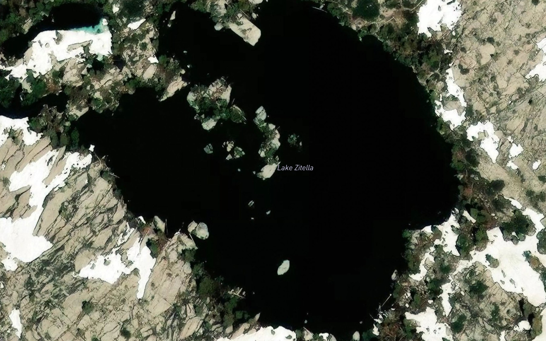 Satellite map of the Lake Zitella