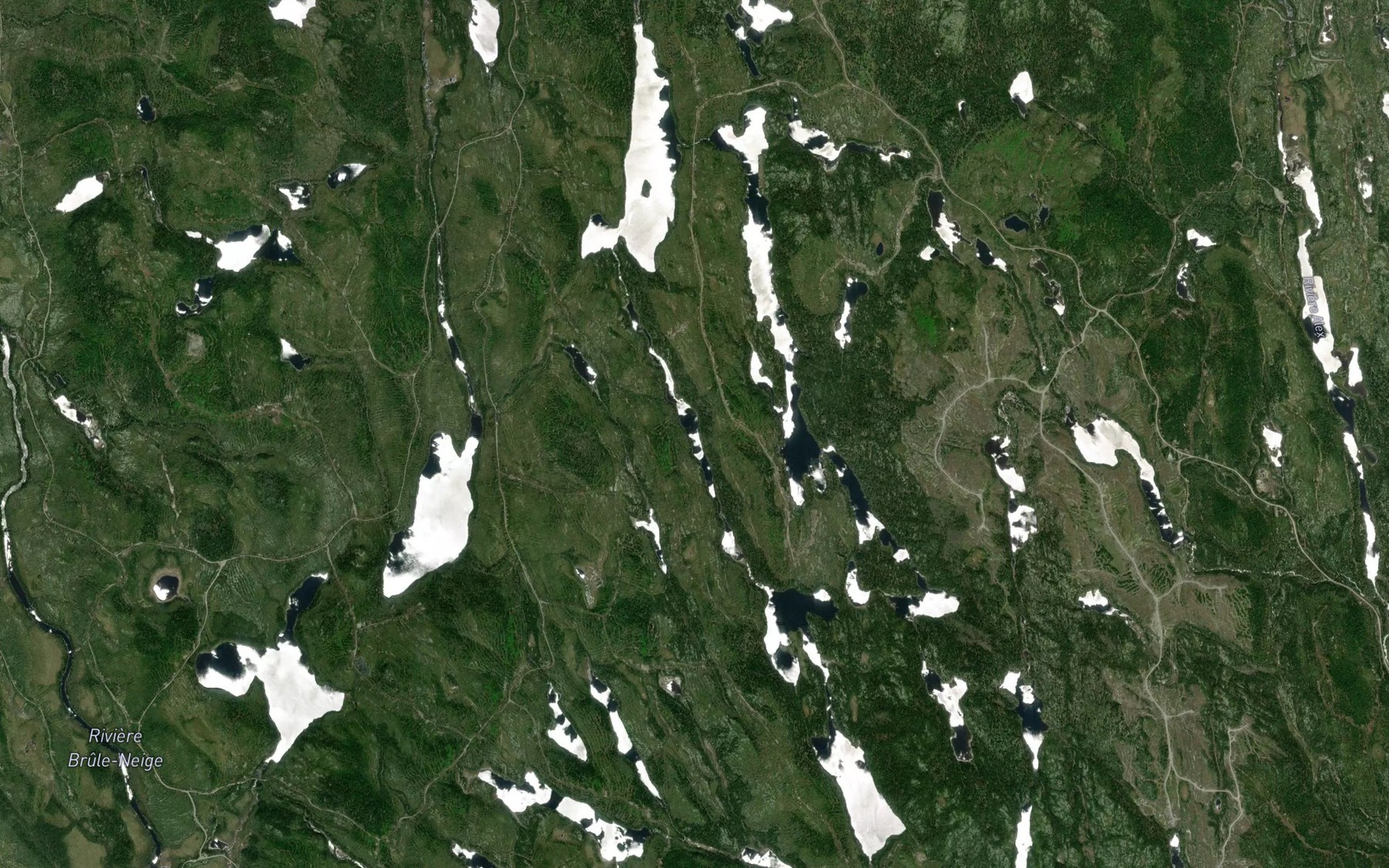 Satellite map of the Lac aux Joncs