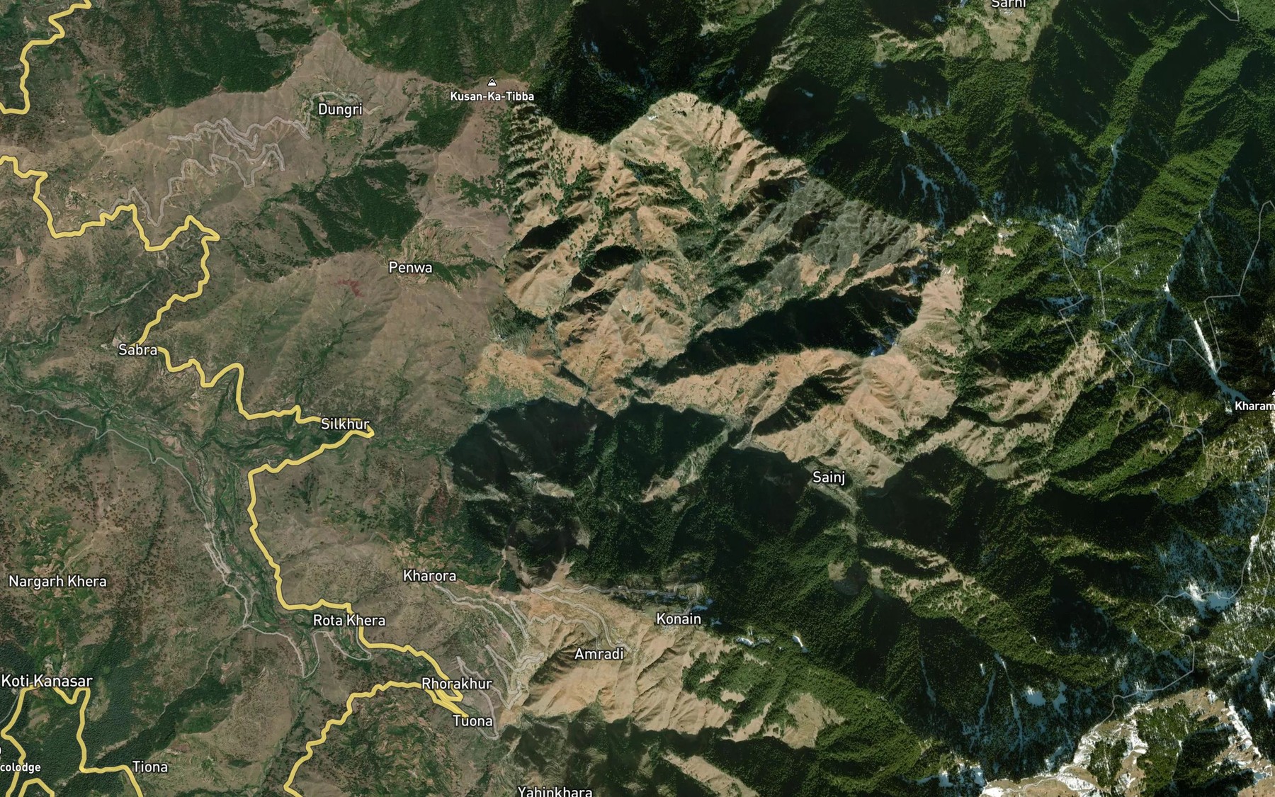 Satellite map of the Nigai Gad