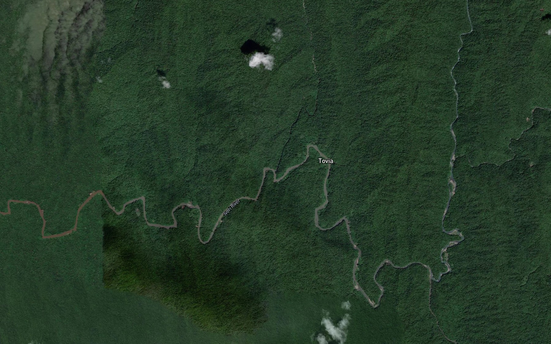 Satellite map of the Ewe Creek
