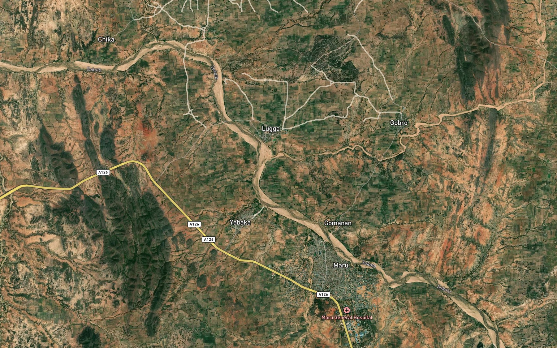 Satellite map of the Magalia
