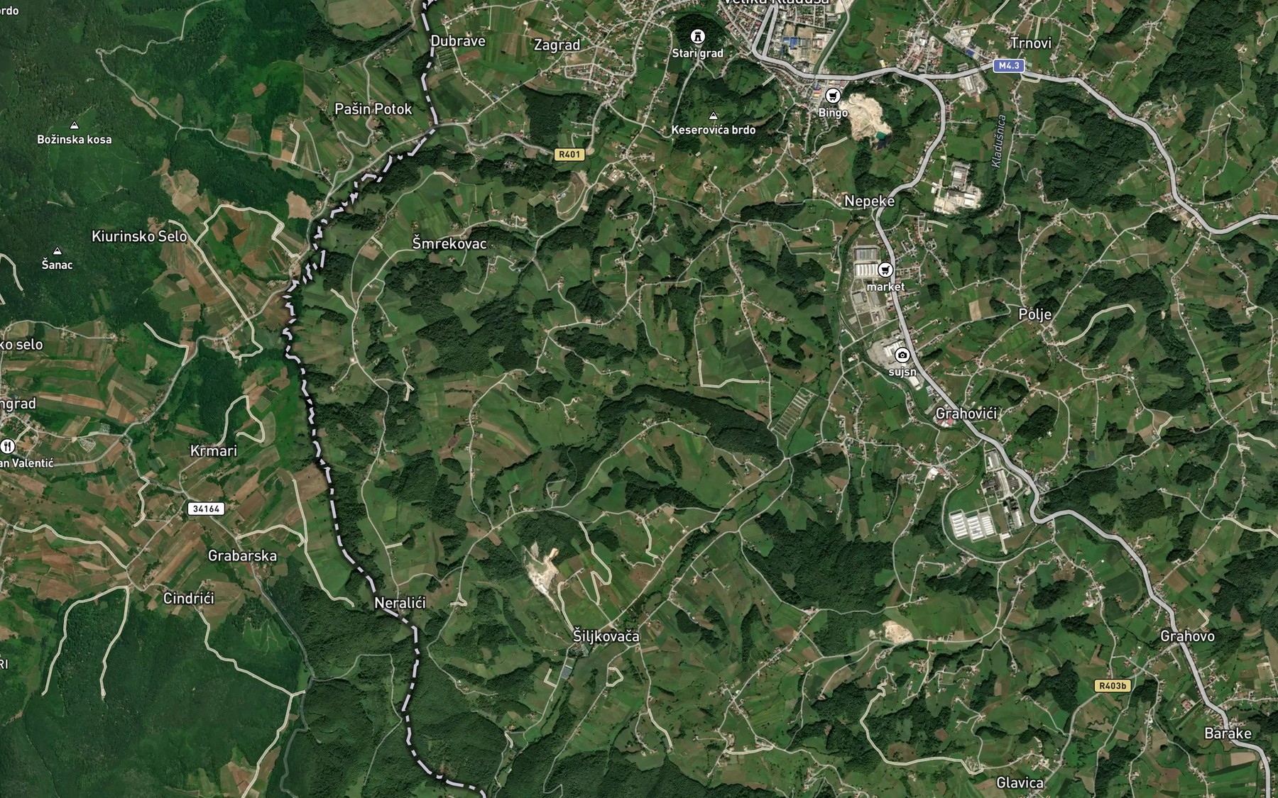 Satellite map of the Sedra