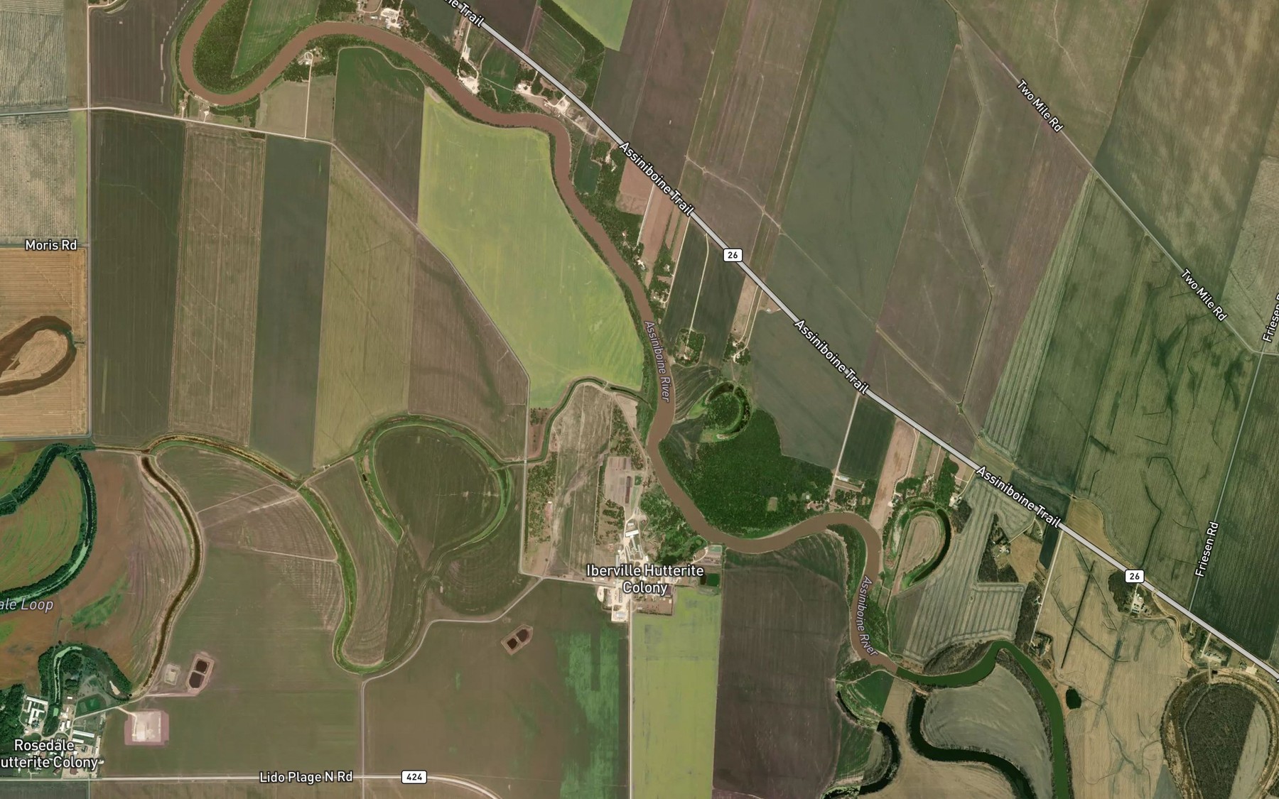 Satellite map of the Mill Creek
