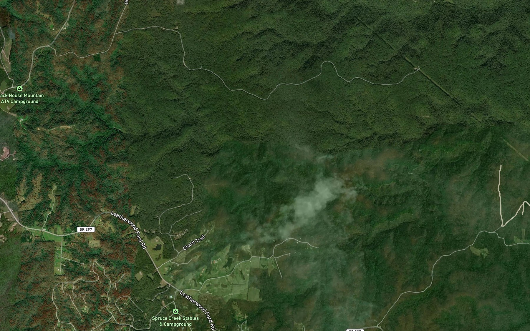 Satellite map of the Thompson Branch