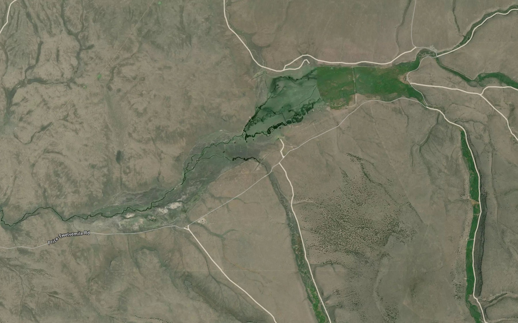 Satellite map of the Long Hollow Reservoir