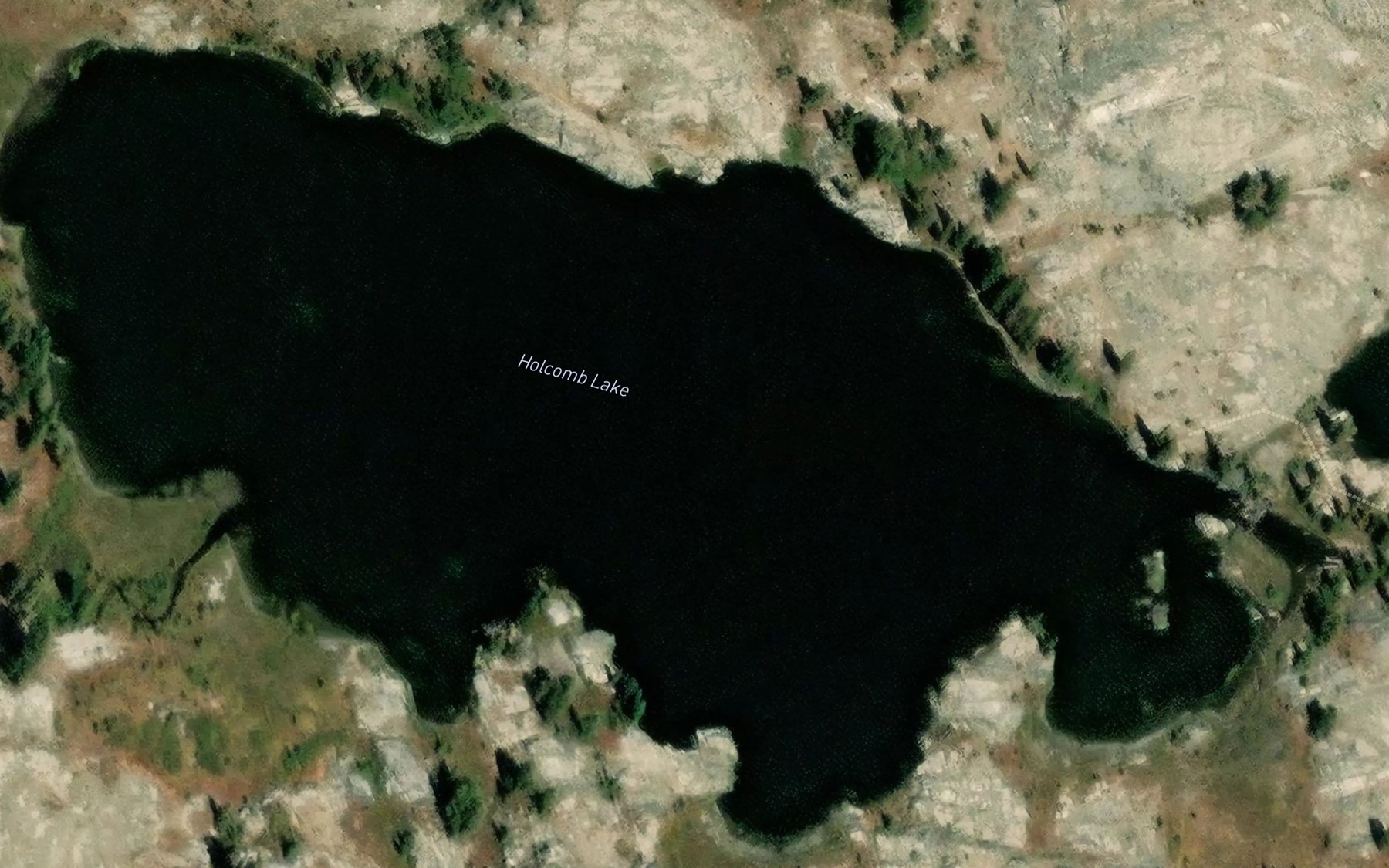 Satellite map of the Holcomb Lake