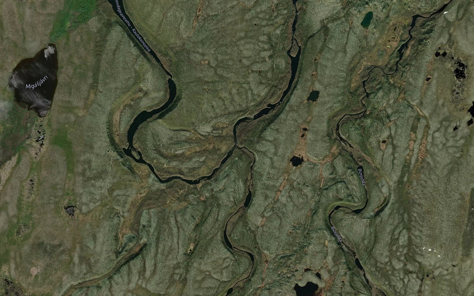 Satellite map of the Balggesjohka