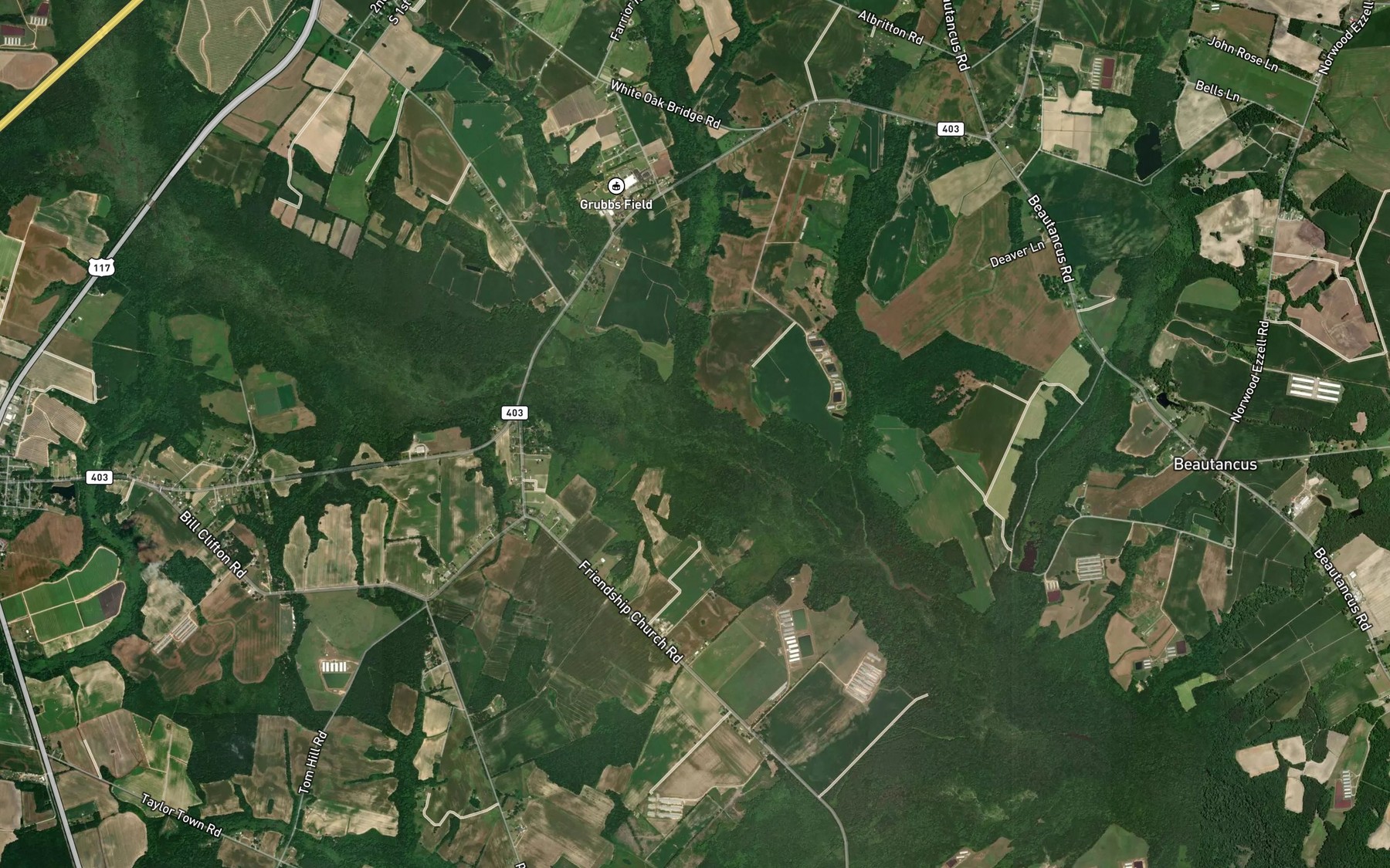 Satellite map of the Whiteoak Branch