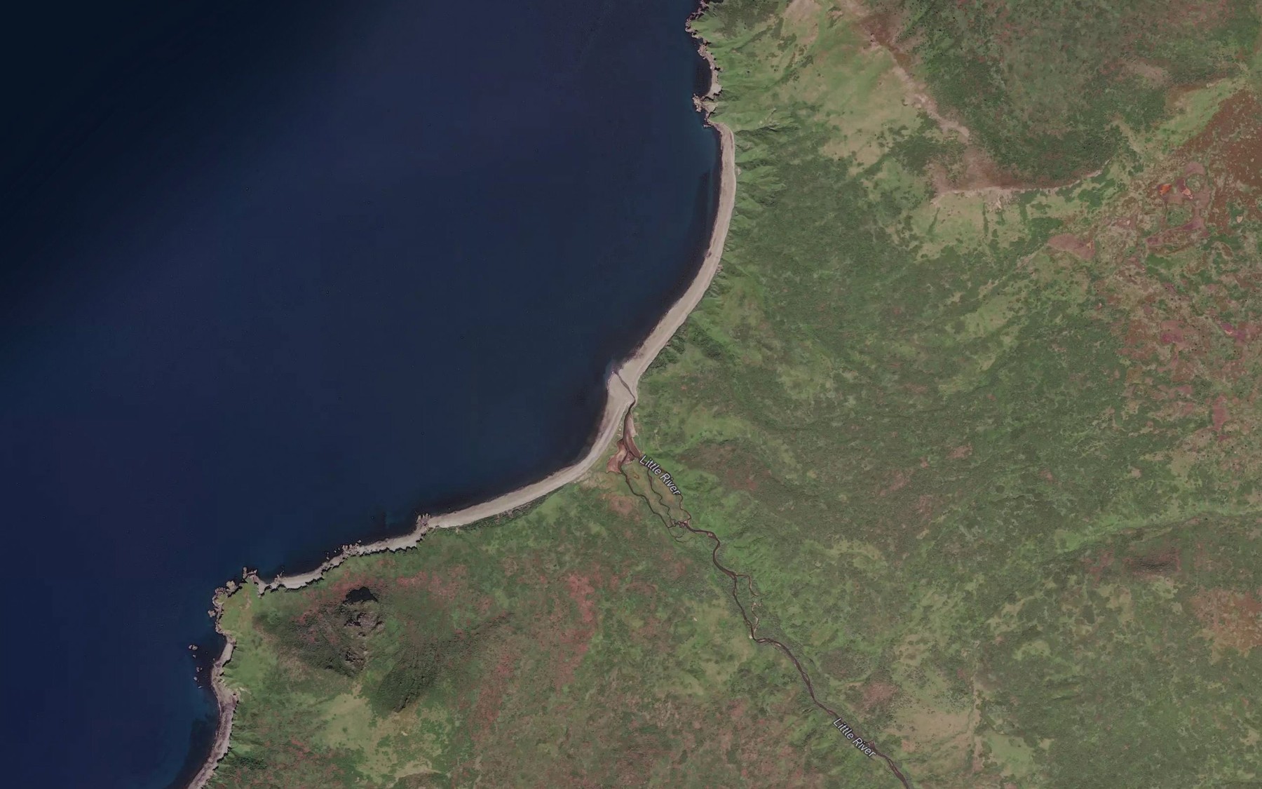 Satellite map of the Little River