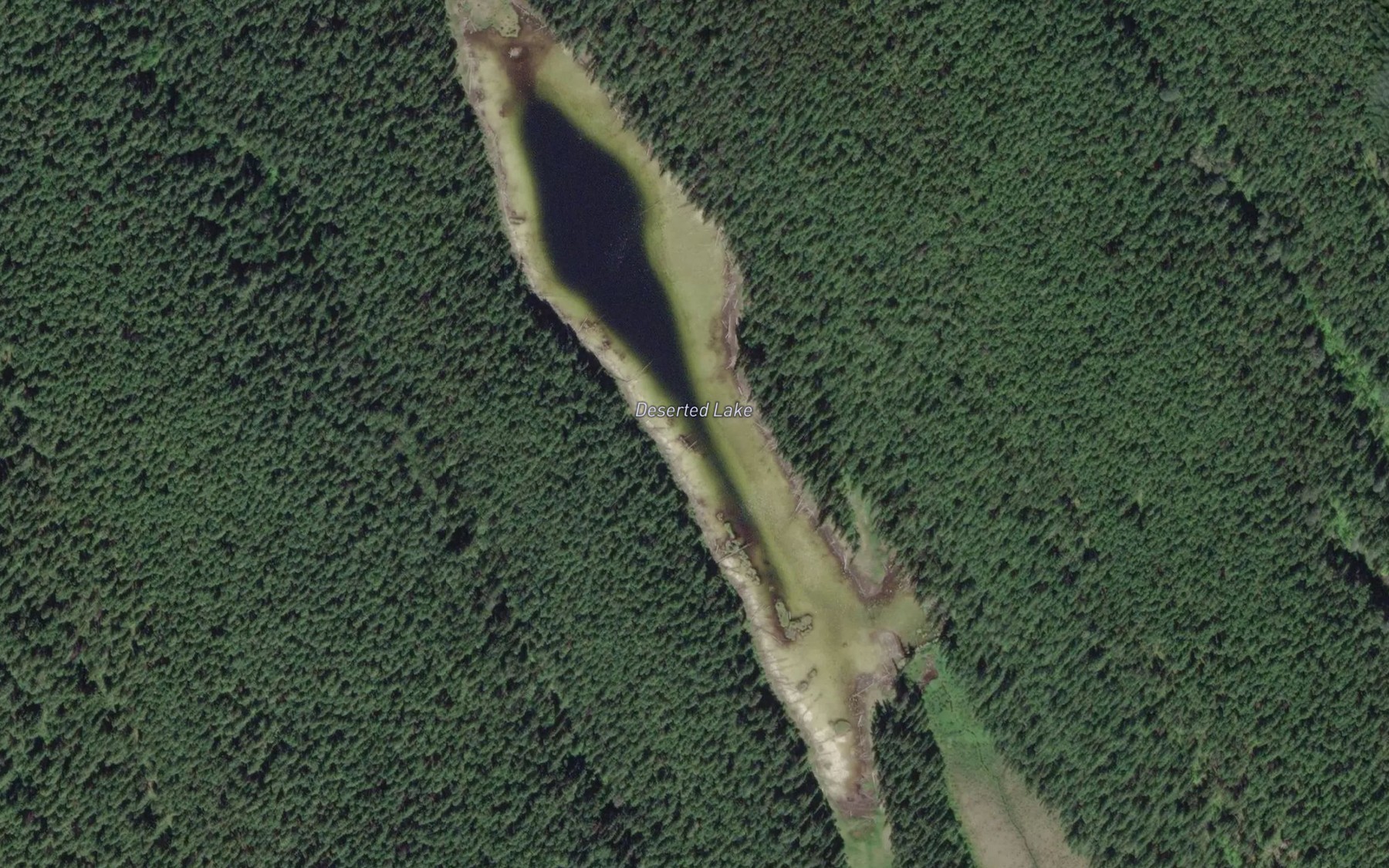 Satellite map of the Deserted Lake