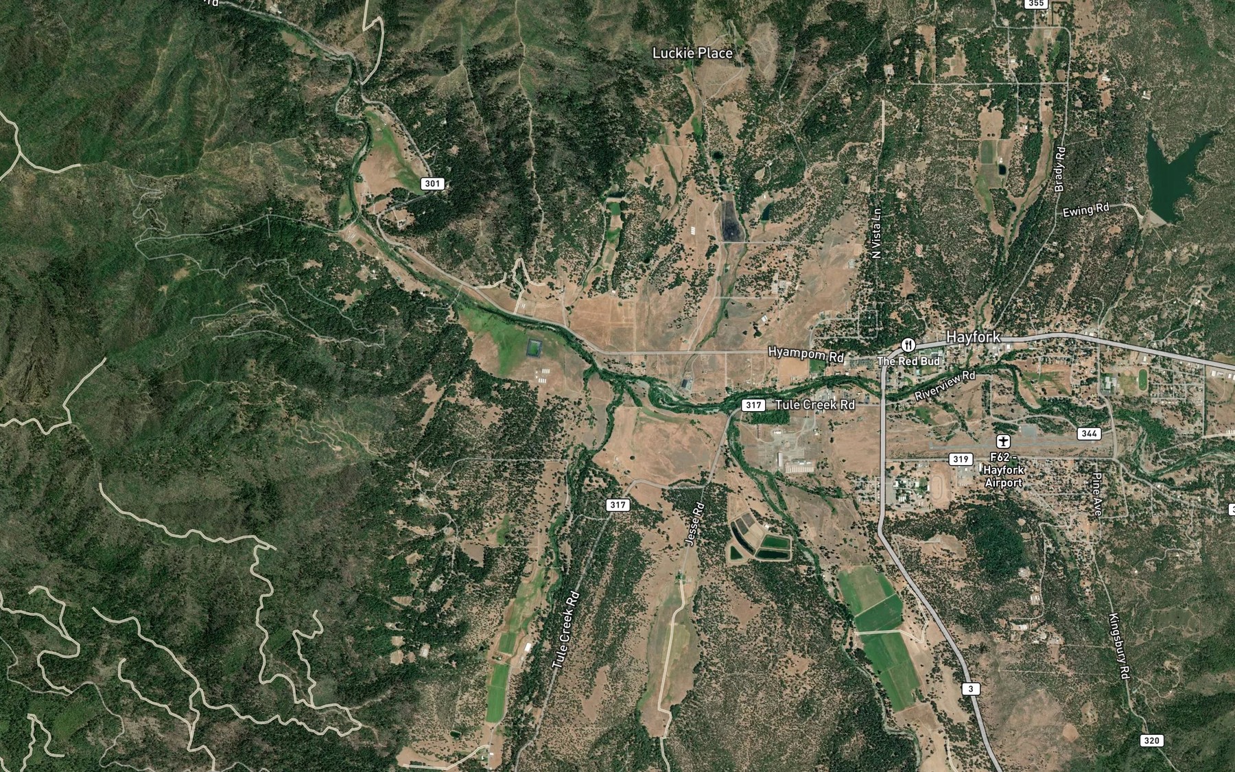Satellite map of the Tule Creek