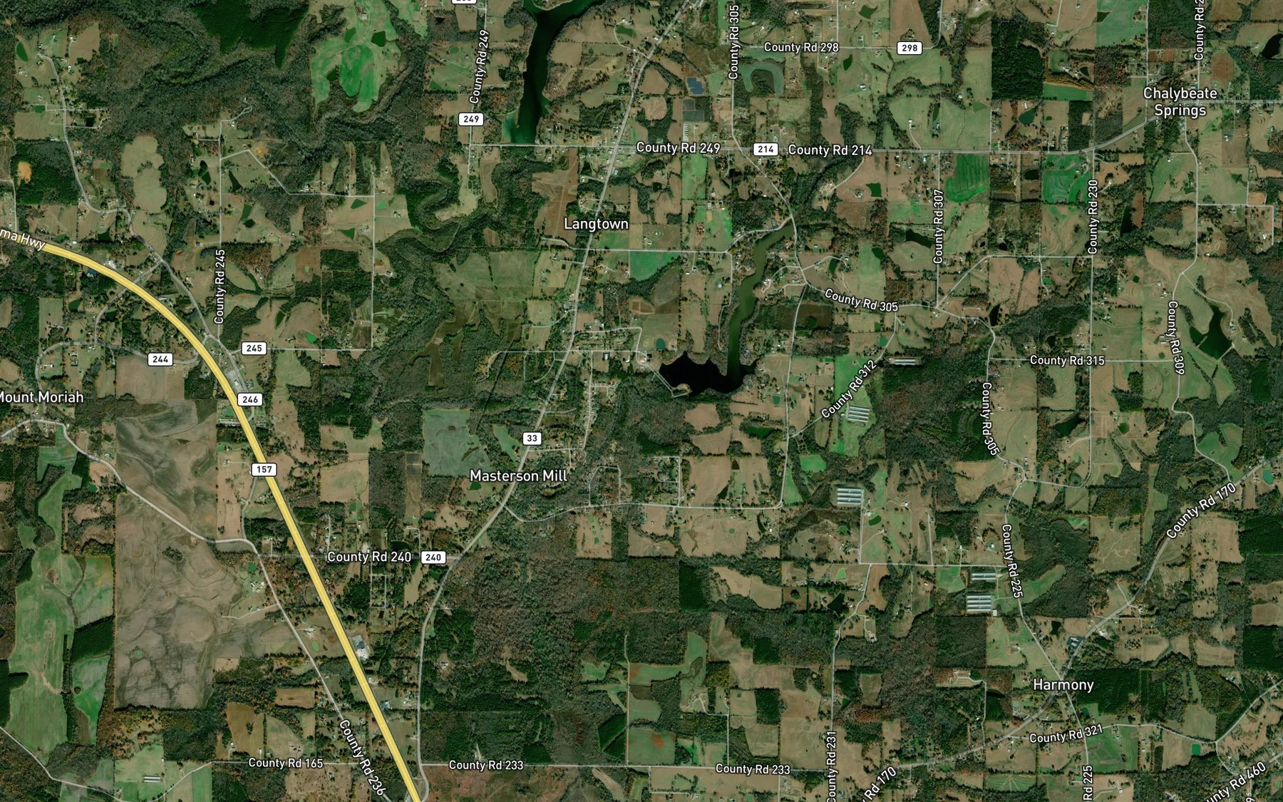 Satellite map of the Wade Creek