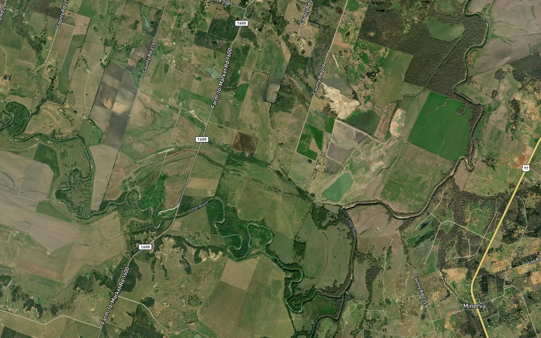 Satellite map of the Wolf Spring Slough