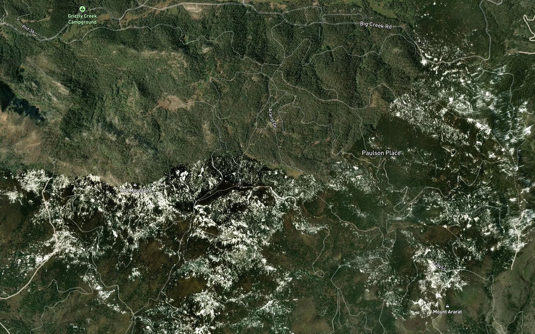 Satellite map of the Mosquito Creek
