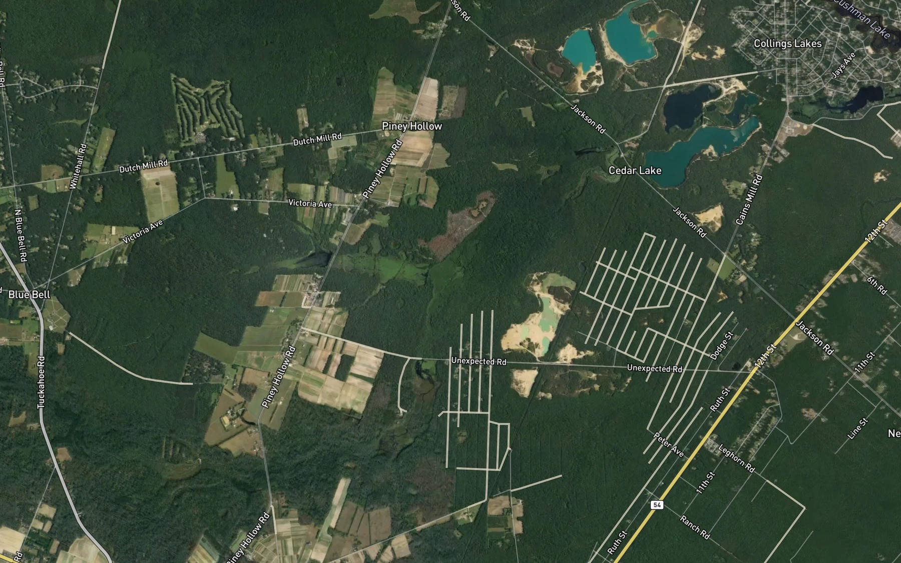 Satellite map of the New Squankum Branch