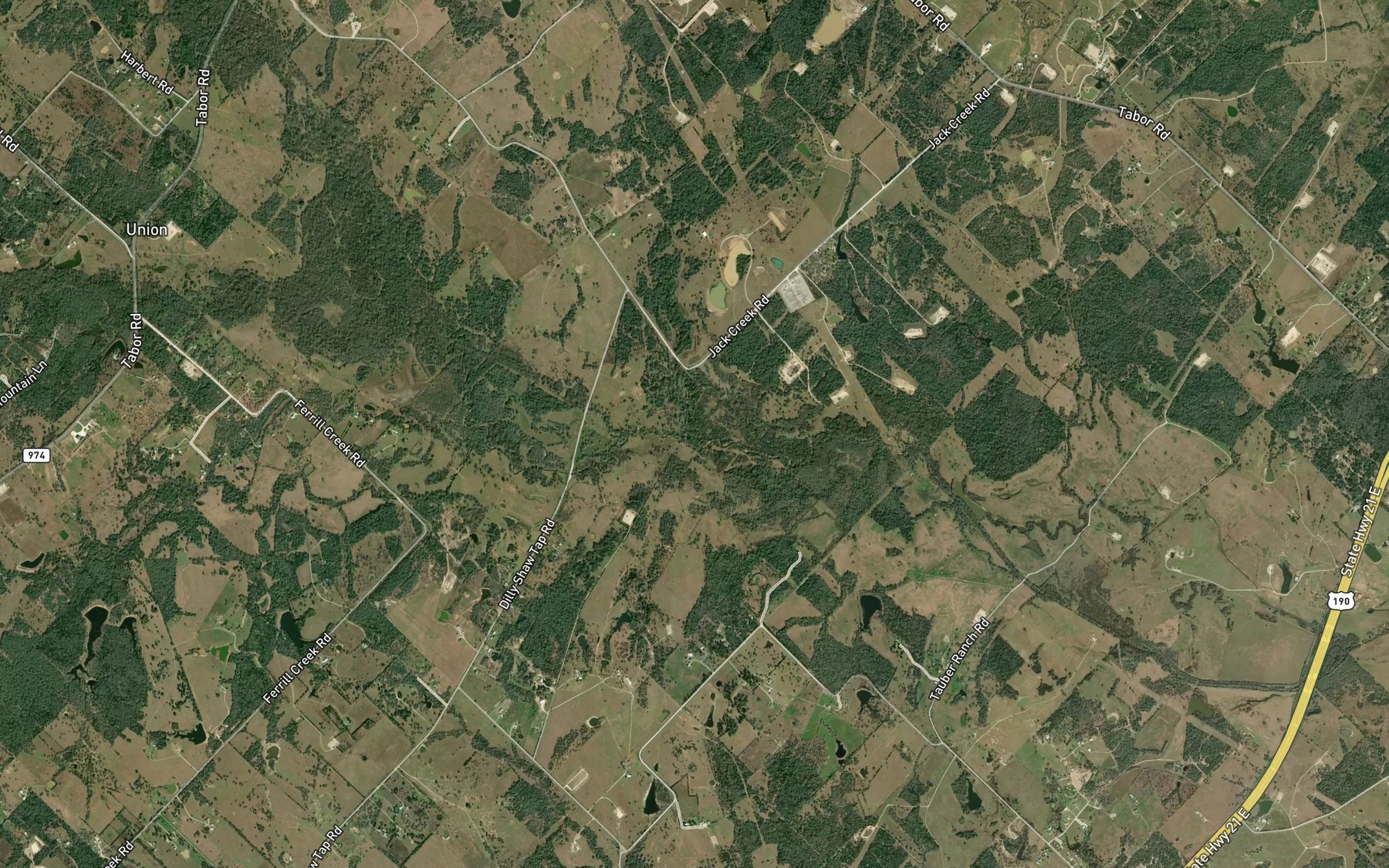 Satellite map of the Jack Creek