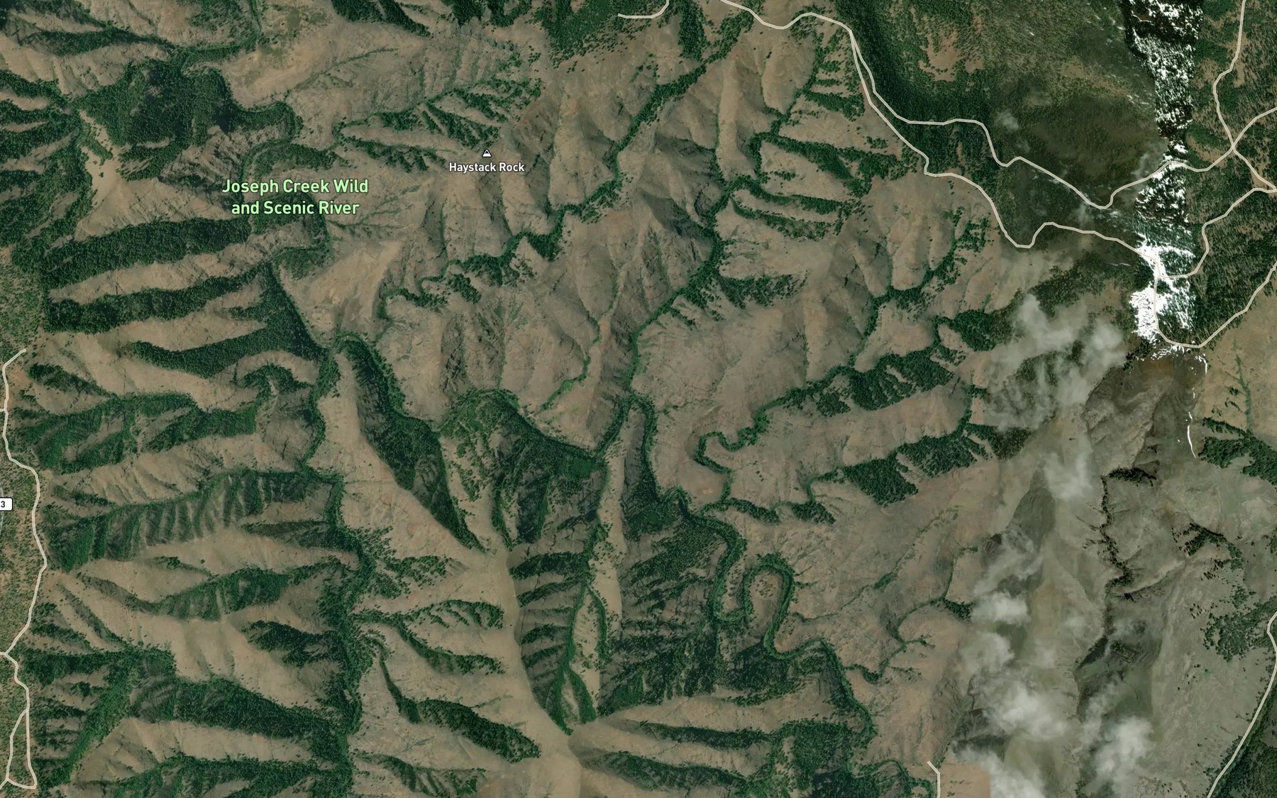 Satellite map of the Rim Creek