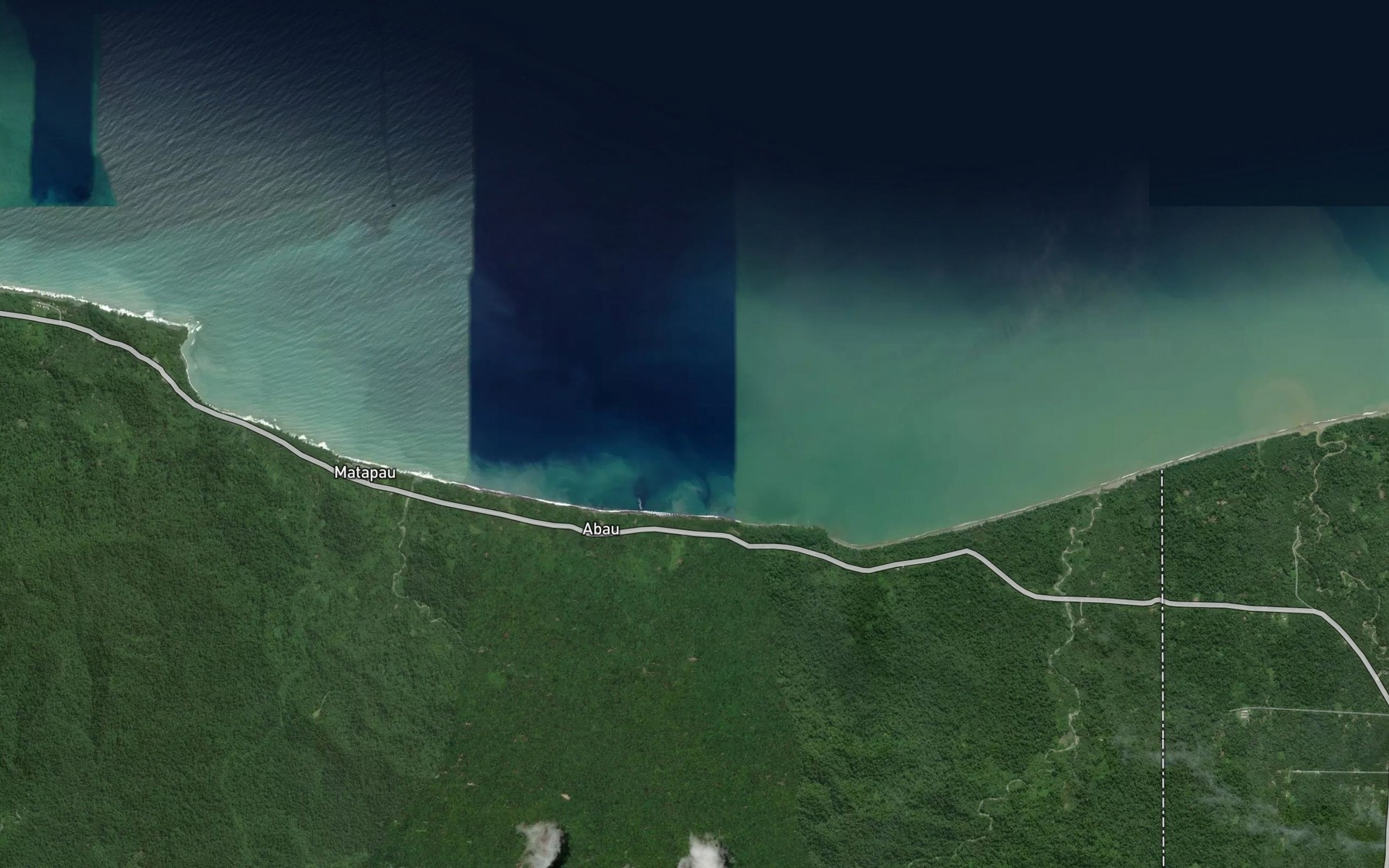 Satellite map of the Dogreto Bay