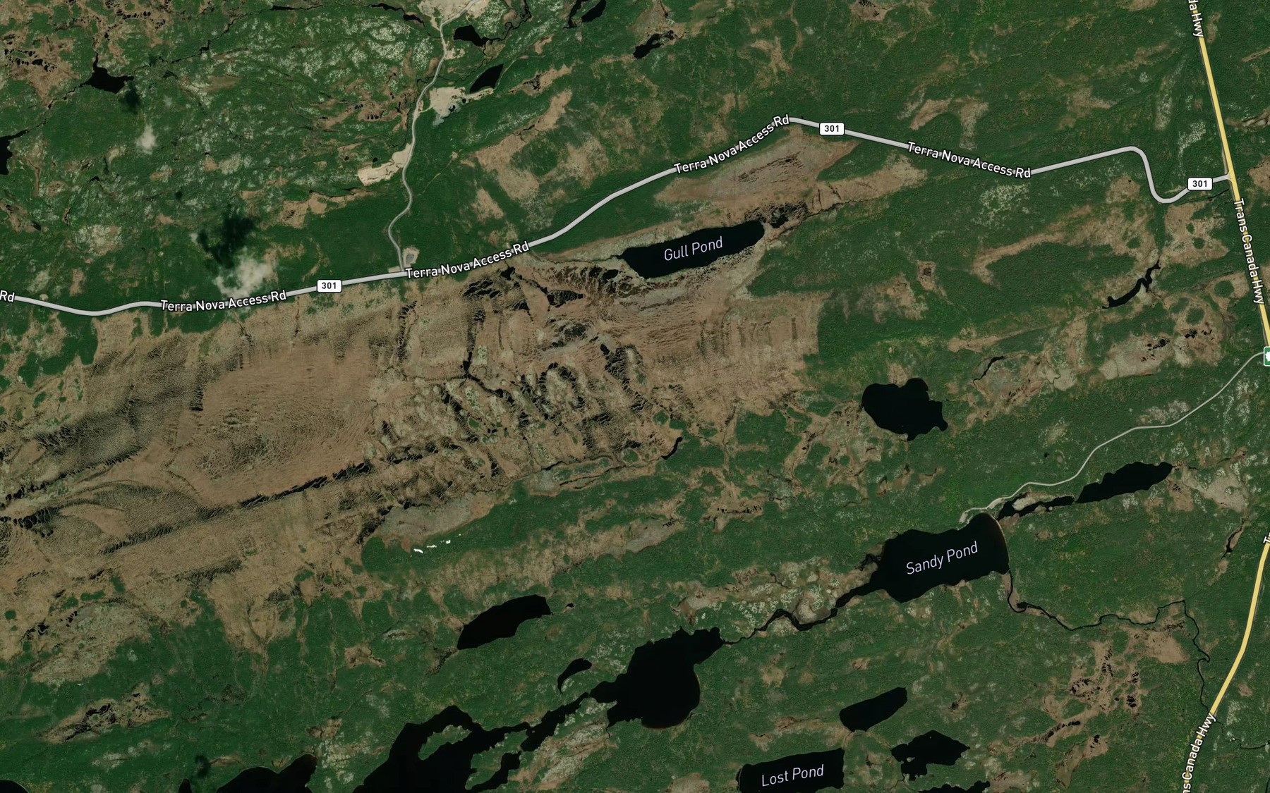 Satellite map of the Gull Pond