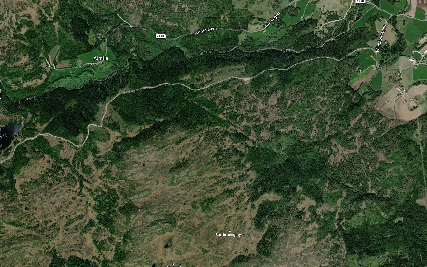 Satellite map of the Bjonnadalsbekken