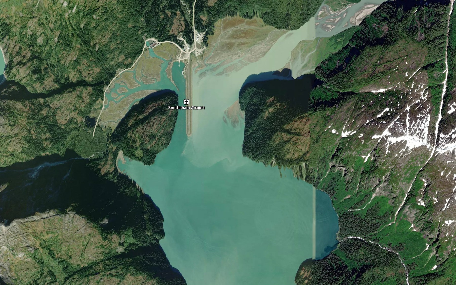 Satellite map of the Speel River
