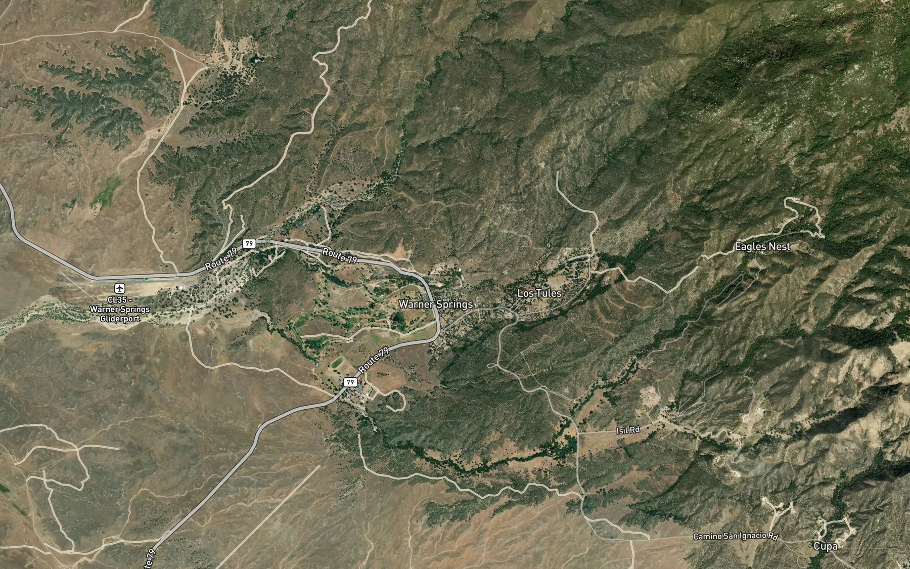 Satellite map of the Warner Hot Spring