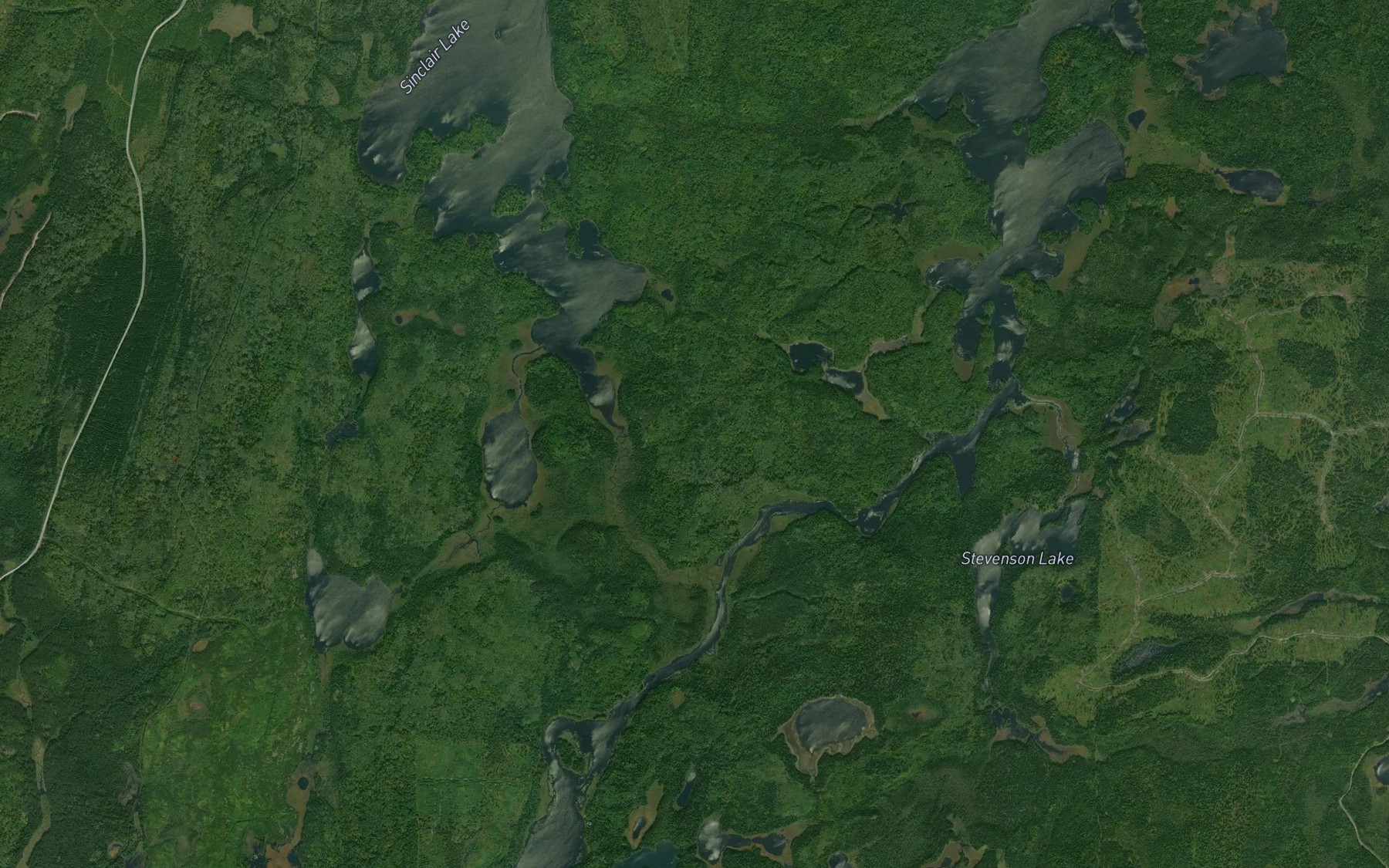 Satellite map of the Sinclair Creek