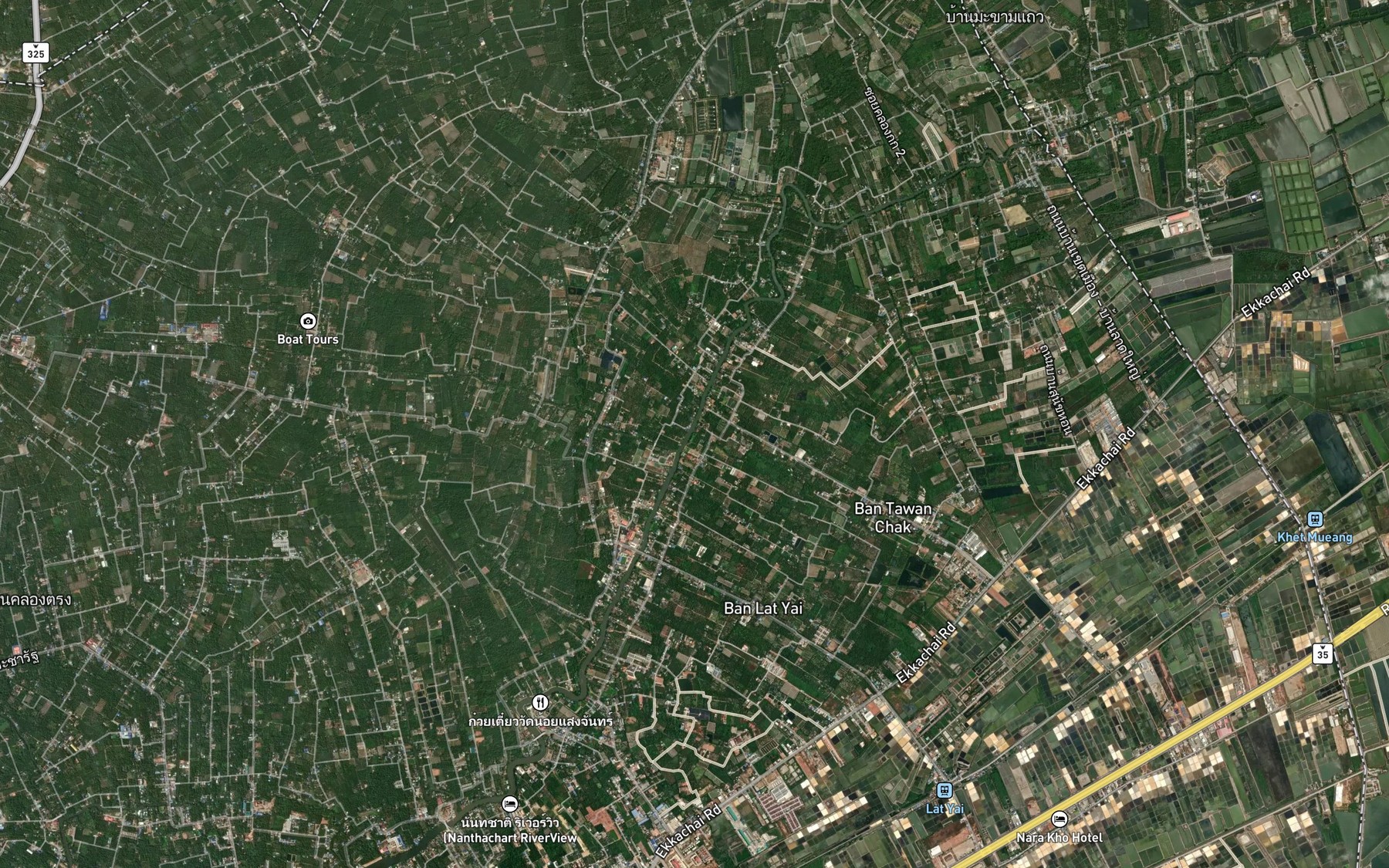 Satellite map of the Khlong Tawan Chak