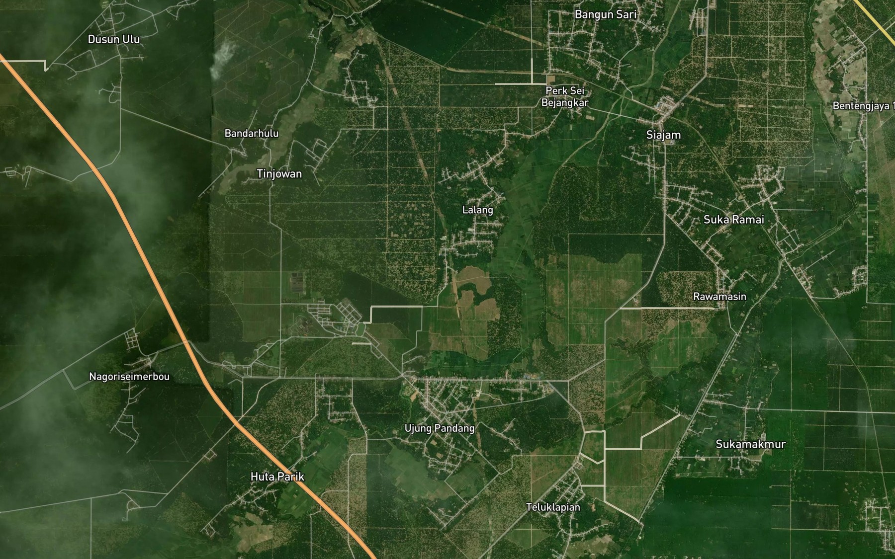 Satellite map of the Sungai Ujung Padang