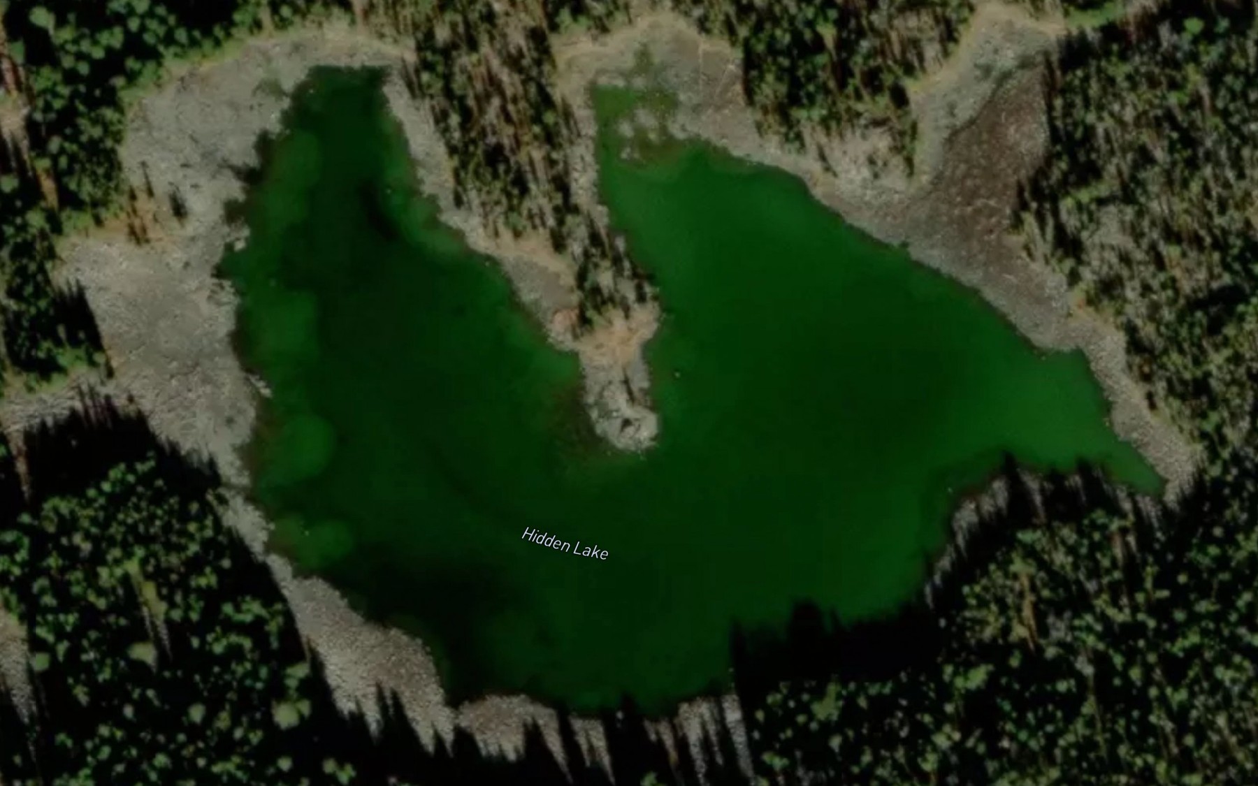 Satellite map of the Hidden Lake
