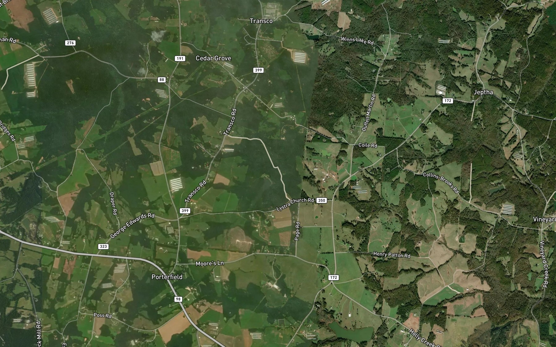 Satellite map of the Gholston Lake