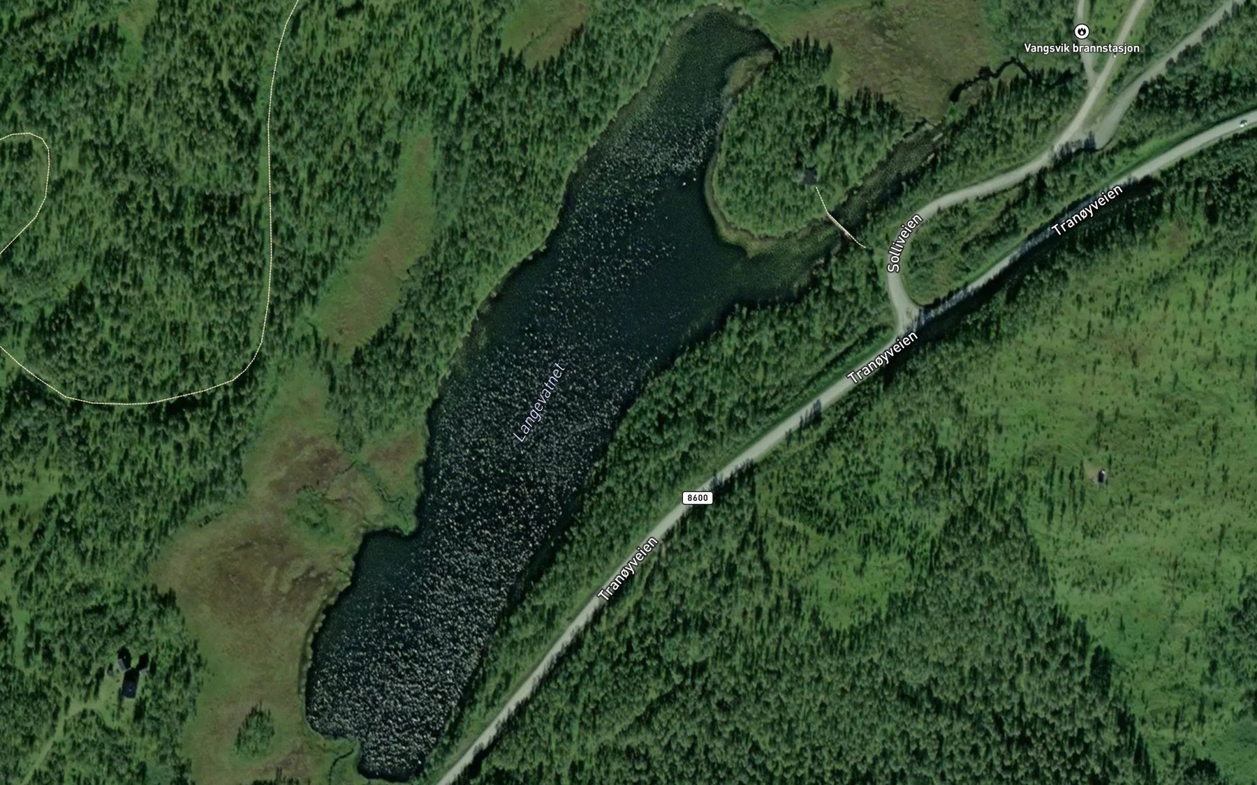 Satellite map of the Langevatnet