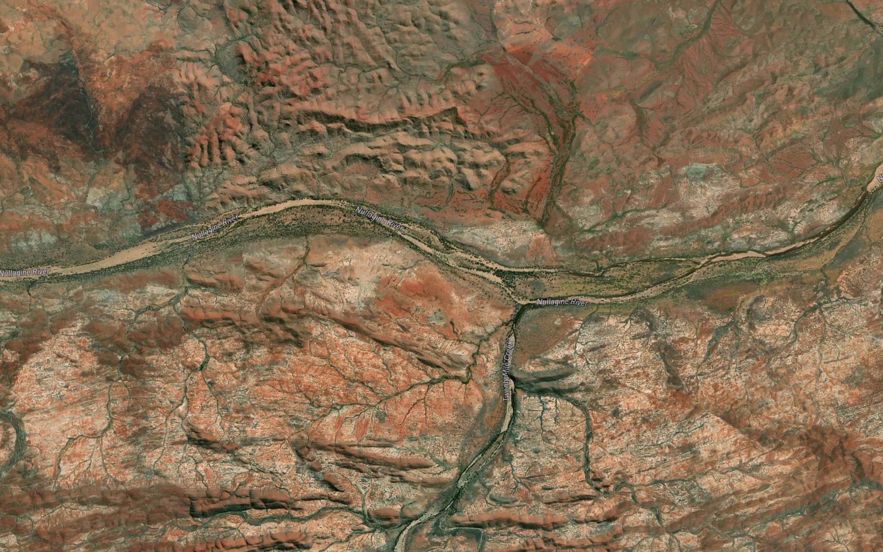 Satellite map of the Twenty Mile Creek