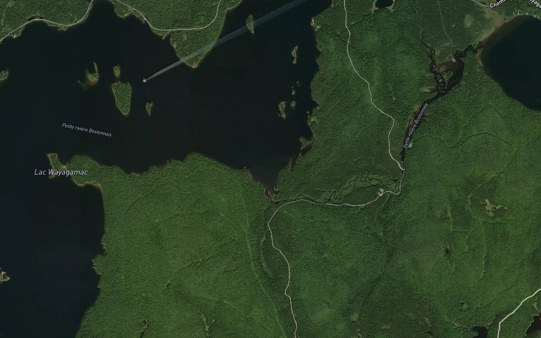 Satellite map of the Baie de la Petite Riviere Bostonnais